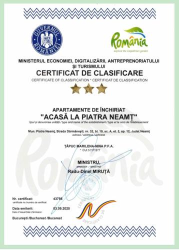 Piatra Neamt Apartment | Acasa in Piatra Neamt Clasificat 3 stele