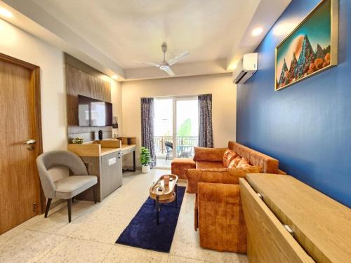 Marna Apartment | Serene 1bhk Apartment in Siolim Pool DanCenter