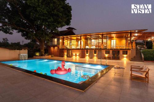 Roha Villa | StayVista at Sasha Farms in Roha with Pool, WiFi