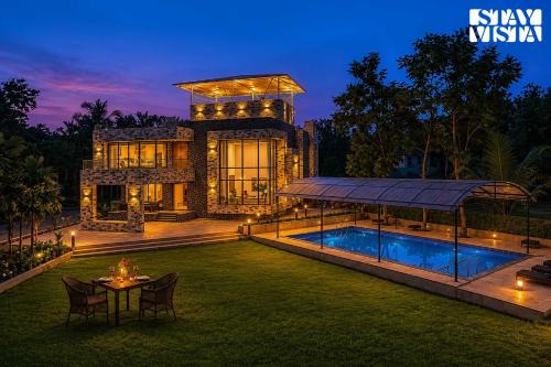 Kune Village Villa | StayVista's Greystone Estate with Pool, Terrace, and Snooker Table