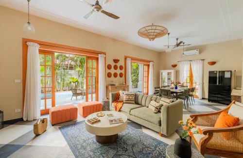 Arpora Villa | Casa Amore by ELIVAAS 2 Tropical 4-BHK Villas in a Gated Enclave with 2 Private Pools & Indoor Bars Near Calangute & Baga Beaches