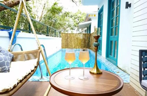 Siolim Villa | Casa Lotus 3-BHK Villa with Private Pool, Cosy Nook, Balconies in a Gated Complex