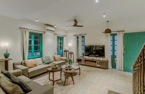 Siolim Villa | Casa Lotus 3-BHK Villa with Private Pool, Cosy Nook, Balconies in a Gated Complex