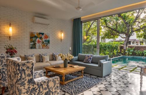 Vagator Villa | La Dora by The Blue Kite -3BHK Contemporary Villas with Pvt Pool, 5 mins Walk to Vagator beach-Caretaker, Kitchen & Garden