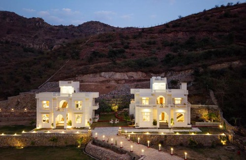 Nimbahera Villa | Mandovar Mountain Valley Retreat Pet-friendly Suite In a Private Estate with Shared Pool, Garden, Restaurant & Hill Views