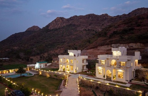 Nimbahera Villa | Mandovar Mountain Valley Retreat Pet-friendly Suite In a Private Estate with Shared Pool, Garden, Restaurant & Hill Views