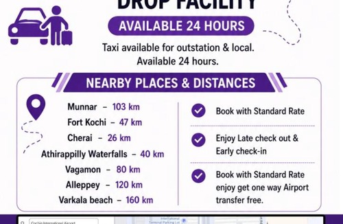 Nedumbassery Apartment | Mayflower Airport Launge -Free Pickup Or Drop to Cochin Airport