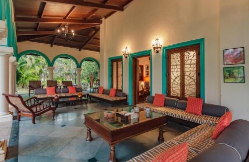 Nagaon Villa | SaffronStays Aquamarina - 3BR Mediterranean style beachfront villa with pool, lawns & seafood dining near Nagaon Beach