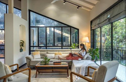 Alibaug Villa | SaffronStays Arabella - 4BR bohemian pool villa with sunken lounge, foosball, PS4 & mango orchard views in Alibaug