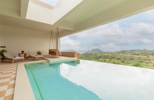 Bedla Villa | SaffronStays Aurum Villa, Moringa Valley - 3BR hilltop villa with Aravalli views, bonfire & trails near Lake Pichola