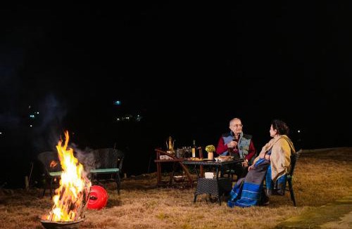 Majkhali Villa | SaffronStays Edelweiss Estate Amore-studio with kitchenette-Nanda Devi & Trishul views-bonfire & candlelight setups