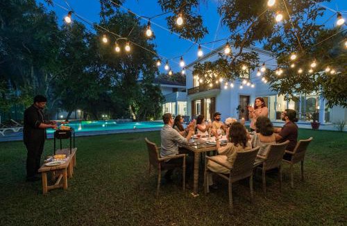 Alibaug Villa | SaffronStays Hacienda by the Sea - 5BR Spanish-style pet & elder-friendly pool villa with lawns, beach access & BBQ nights