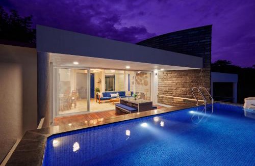Kadadhe Villa | SaffronStays Kaia Waters by Kosha Villas, Pawna - Greek style villa with panoramic view of Pawna lake