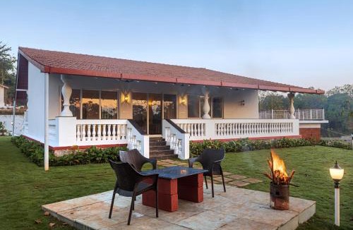 Karjat Villa | SaffronStays Mariposa Rio- 2BR Goan-style riverside pool villa with machan, garden & bonfire near Mumbai