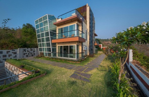 Harnai Villa | SaffronStays Nautica - 5BR hilltop villa with rooftop pool, sea views & modern interiors surrounded by greenery