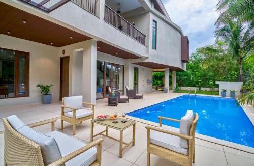 Alibaug Villa | SaffronStays Sea Breeze - Pet Friendly Luxury 4BR Pool Villa, Game Room & Terrace near Saral Beach, Alibaug
