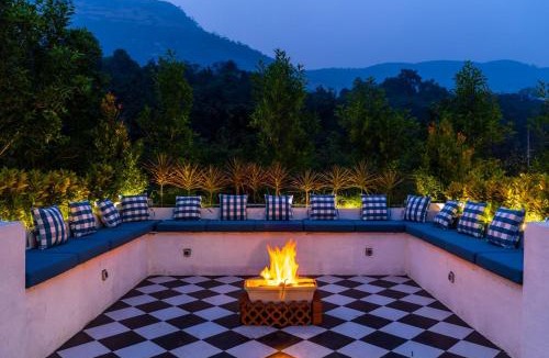 Kalote Mokashi Villa | SaffronStays Turquoise Maison - 3BR pool villa with jacuzzi, bonfire & fruit garden near Lake Kalote, Karjat