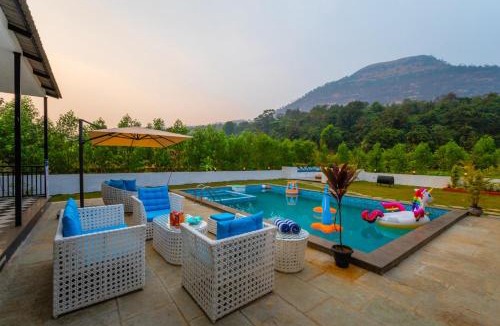 Kalote Mokashi Villa | SaffronStays Turquoise Maison - 3BR pool villa with jacuzzi, bonfire & fruit garden near Lake Kalote, Karjat