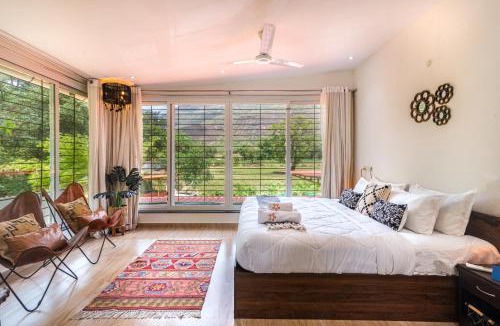 Karjat Villa | SaffronStays Vyom Farms - 2BR pool villa with mountain views, pet friendly & elder-friendly stay