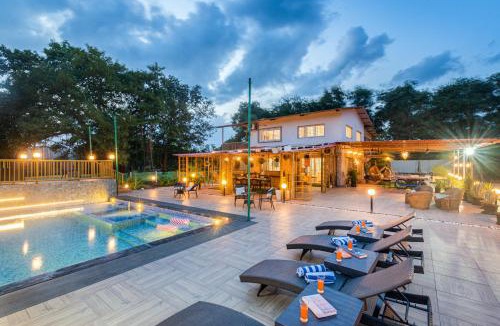 Karjat Villa | SaffronStays Vyom Farms - 2BR pool villa with mountain views, pet friendly & elder-friendly stay