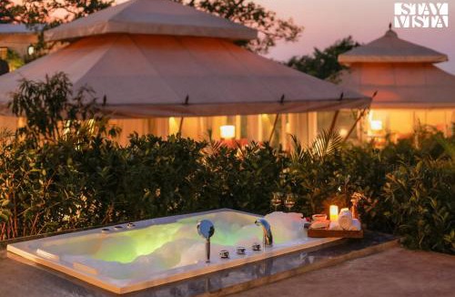 Tikona Peth Villa | StayVista at Vaana - Glamping Tents, Jacuzzi, Pool
