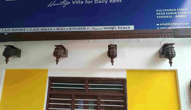 Charming 2-bedroom villa with WiFi, AC in serene Karaikal