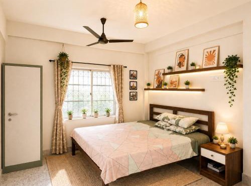 couple friendly room with balcony, kitchen private bath