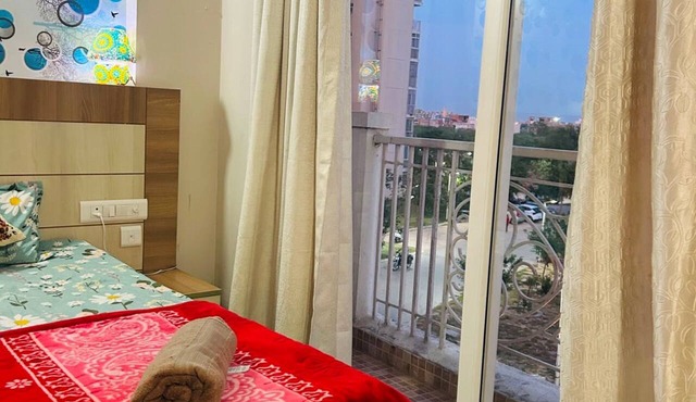 Cozy 1-Bedroom Apartment in Vrindavan with Balcony & AC