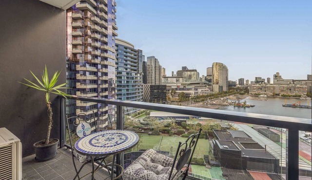 Docklands Waterfront Elegance with Cityscape Views in Docklands