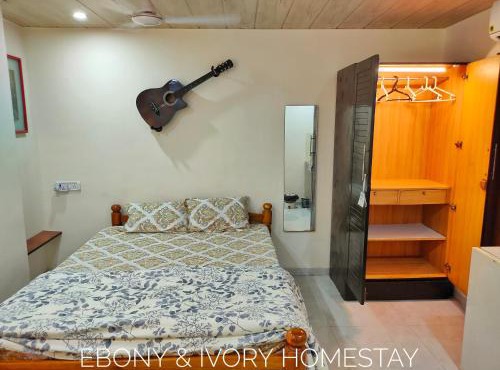 Ebony Room - AC, Kitchenette, Ensuite, Independent Homestay