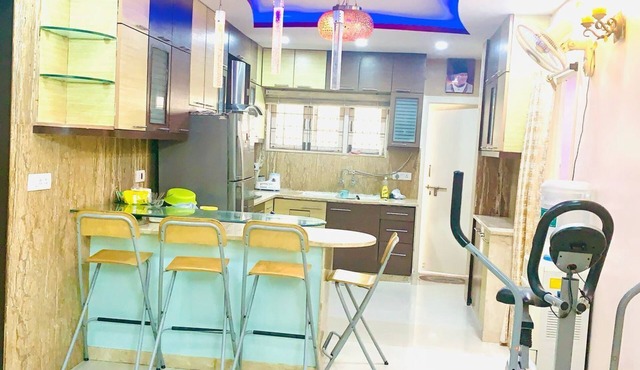 Fully furnished 2BHK house at first floor with AC's. @center of the city