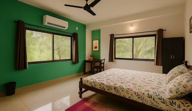 Garden-View AC Room in a Villa