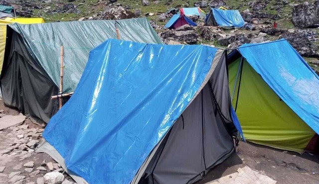 Himalayan hills campsite Kedarnath