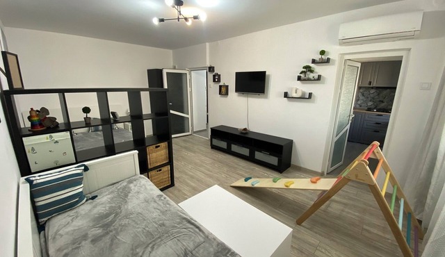 Large Studio with King size Bed + Day bed, AC, Parking, Child-Friendly and Toys