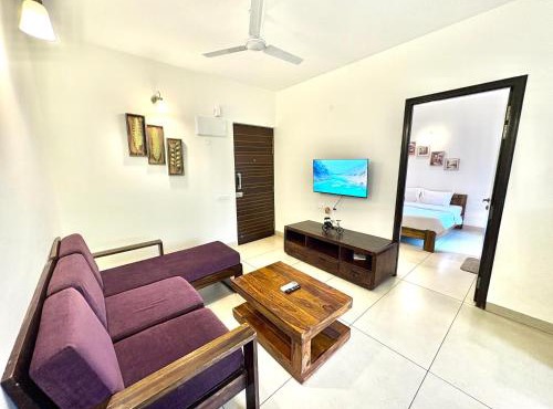 Peaceful Aesthetic 1BHK in Siolim with Forest View & Pool