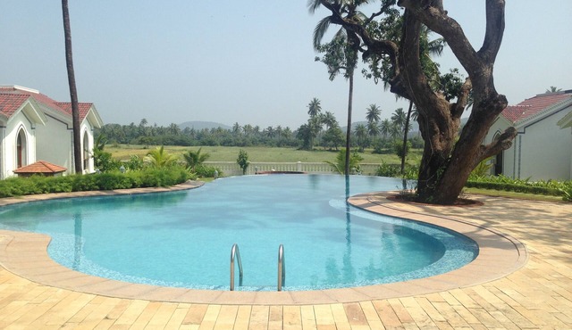 Pool Facing Fully Furnished Single Bedroom Apartment in Siolim