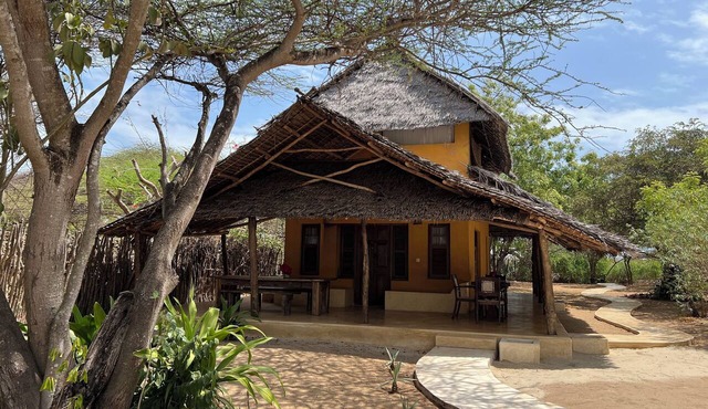 Relaxing private beachfront escape on Manda Island Lamu with ocean sunset view in Lamu