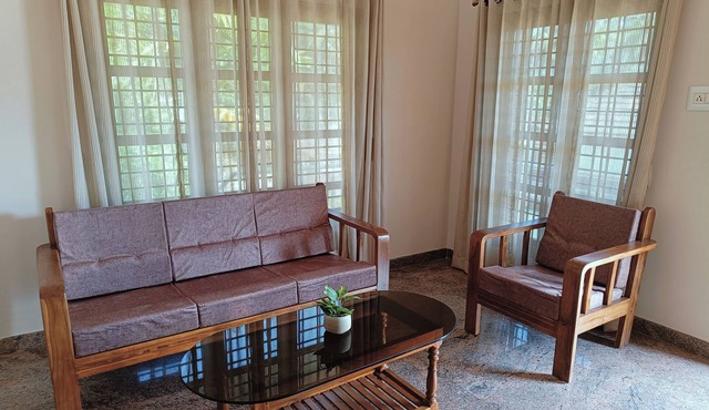 Spacious 2BHK AC house approximately 45 minutes to Kolluru Mookambika temple