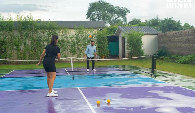 StayVista at Aarna Estate with Private Pool & Pickleball Court