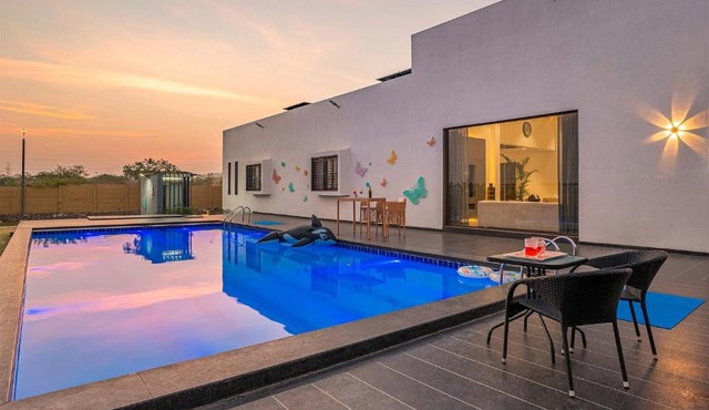 StayVista's Le Bon Horizon - Hillside Elegance with Chic Interiors, Poolside Serenity & Picturesque Gazebo
