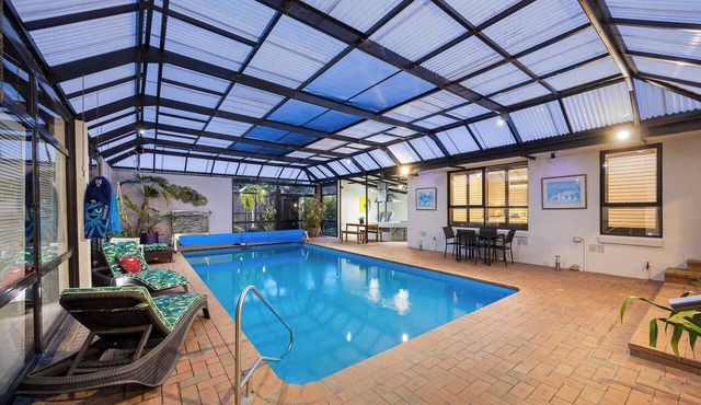 The Pool House | Heated Indoor Pool & BBQ Area in Rosebud