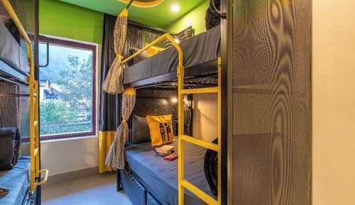 Bed in 4 Bed Mixed Dormitory with Balcony and Hill View